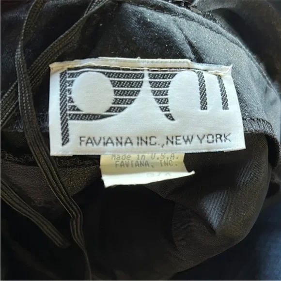 VINTAGE Faviana Halter Cocktail Dress Black Sequin Tulle Size 3/4 USA - Picture 2 of 9